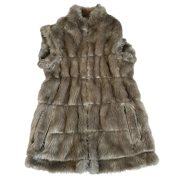 BAGATELLE Reversible Faux Fur Vest with Sweater Backing • Size Large - Picture 1 of 5